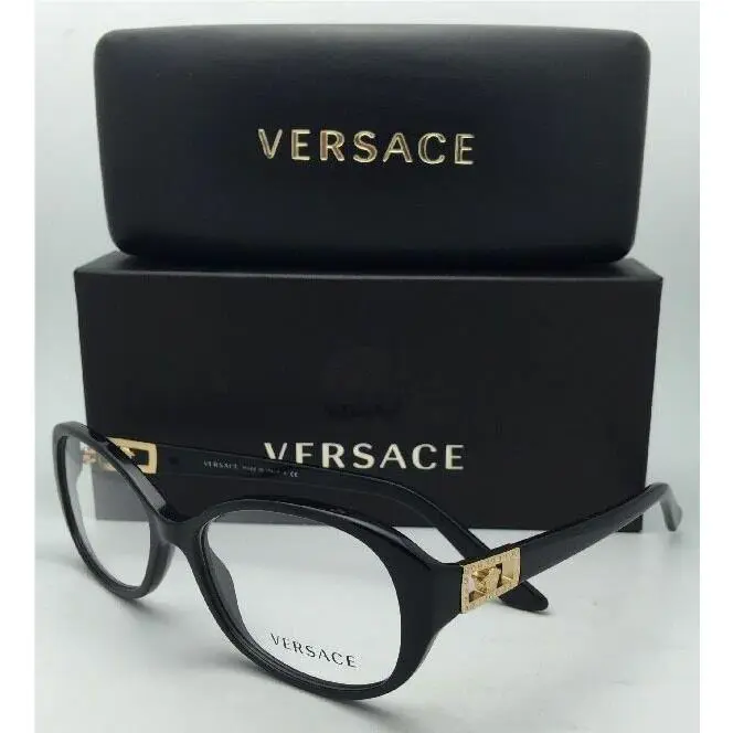 Versace Rx-able Alternative Fit Eyeglasses VE 3179-B-A GB1 54-16 Black Frame