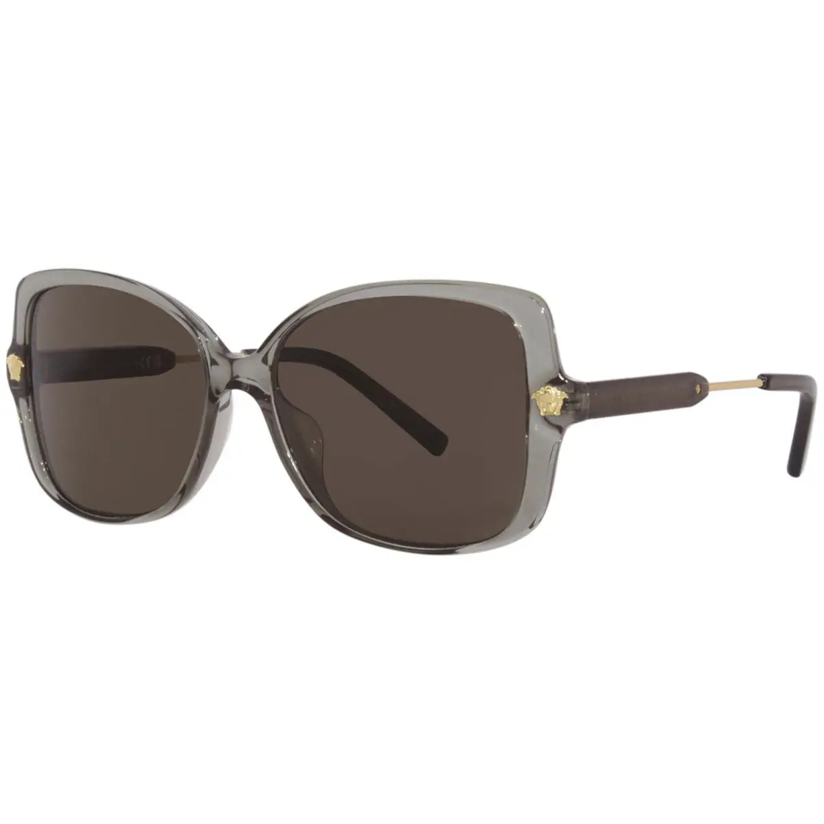 Versace 4390F 5338/3 Sunglasses Women`s Transparent Black/brown Lenses 56mm - Frame: Black, Lens: Brown