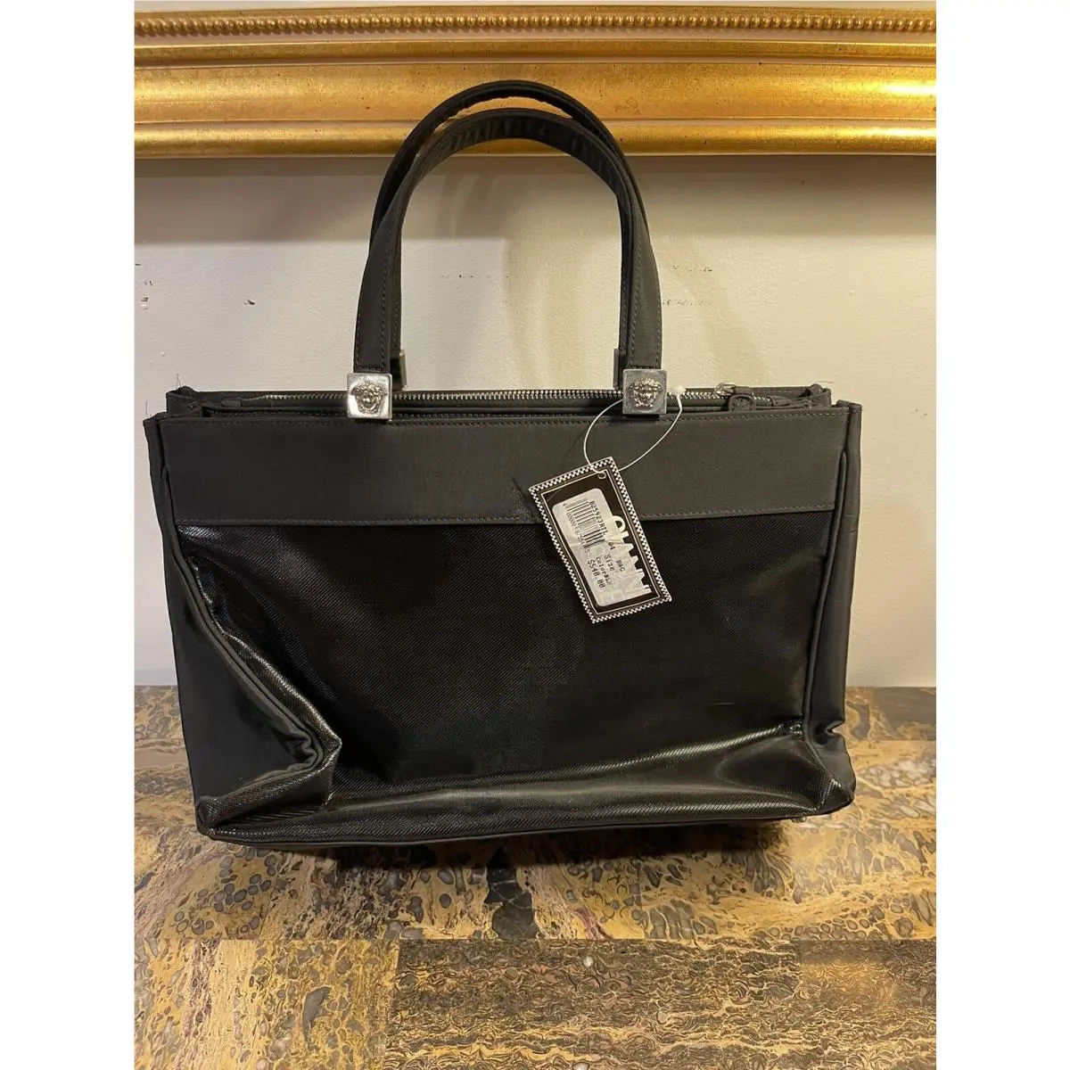 Gianni Versace Vintage Bag Black Nylon Mesh