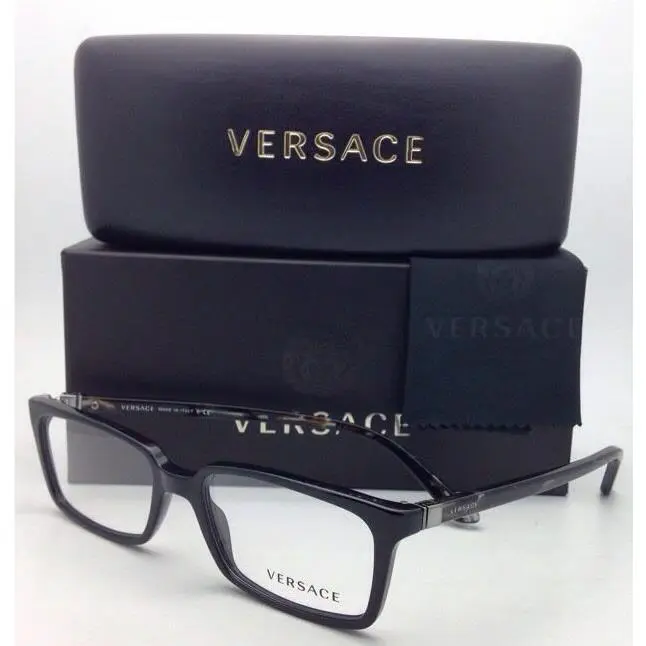 Versace Eyeglasses VE 3174 GB1 53-17 Black Frames with Multi-color Temples