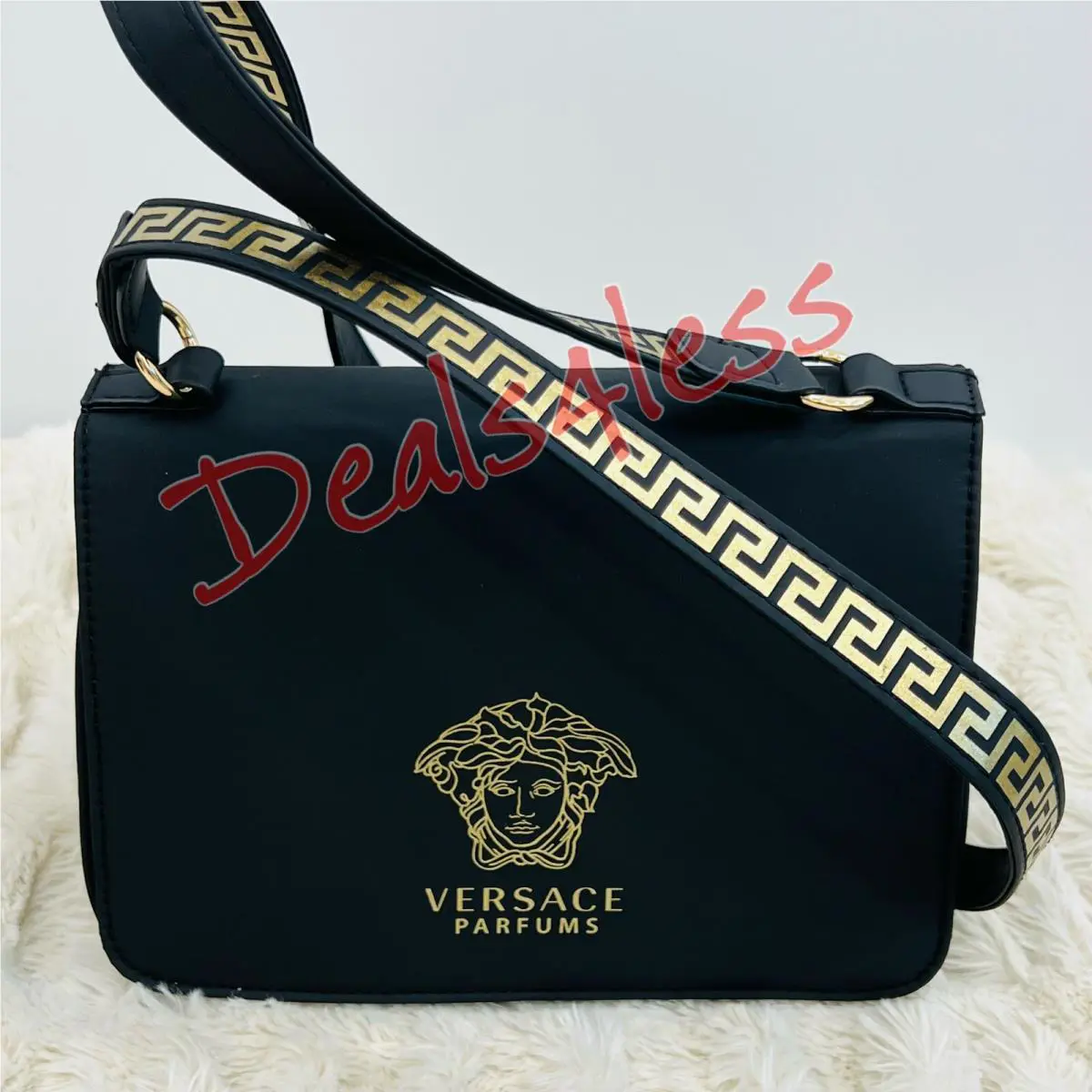 Versace Crossbody Bag Medusa Logo Small Purse Clutch Chic Vegan Wristlet