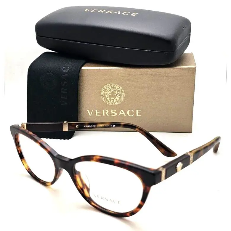 Versace Eyeglasses Mod. 3219-Q-A 5148 54-17 140 Tortoise Gold Cateye Frames
