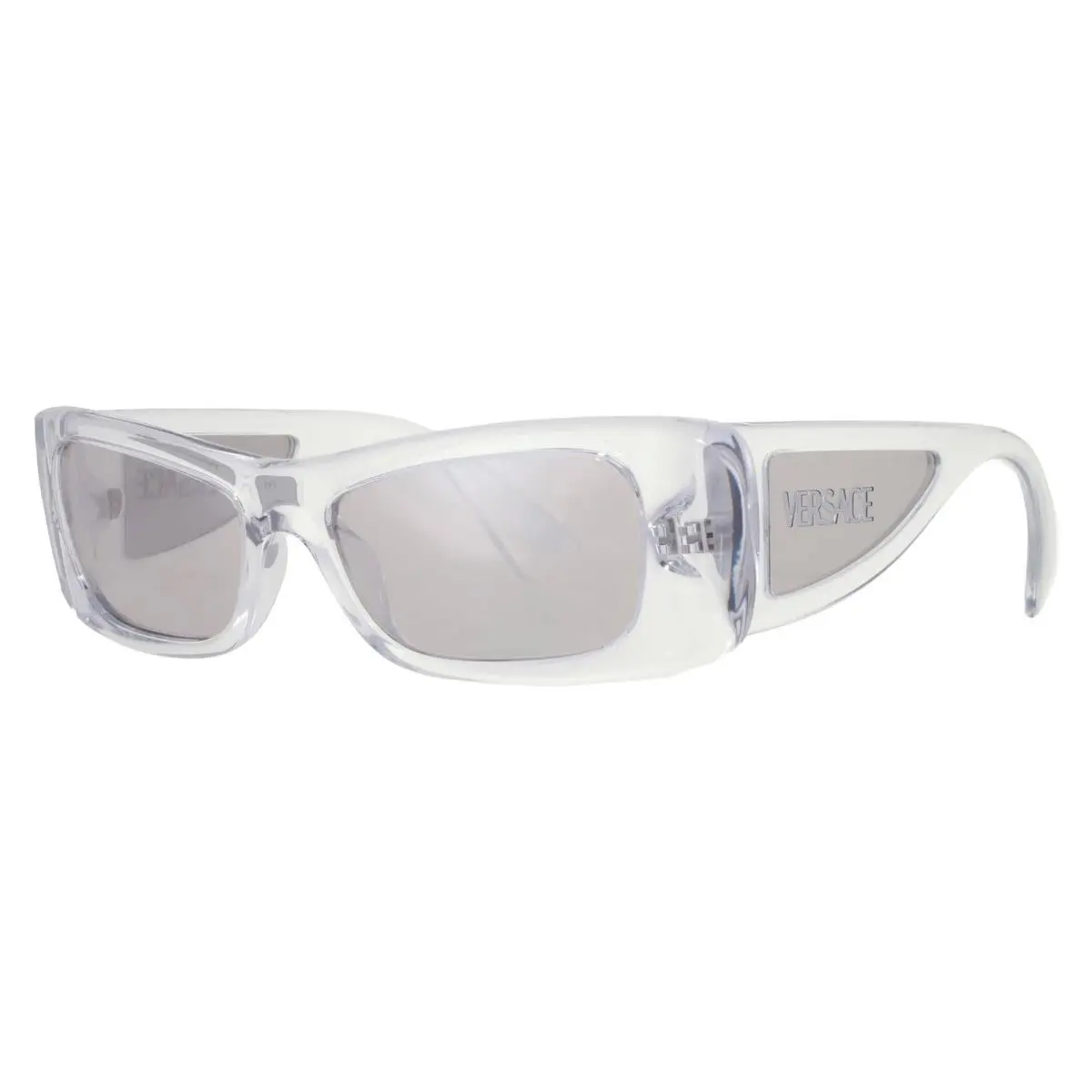 Clear Mirror Silver Wrap Men`s Sunglasses VE4481 148/8V 54 by Versace