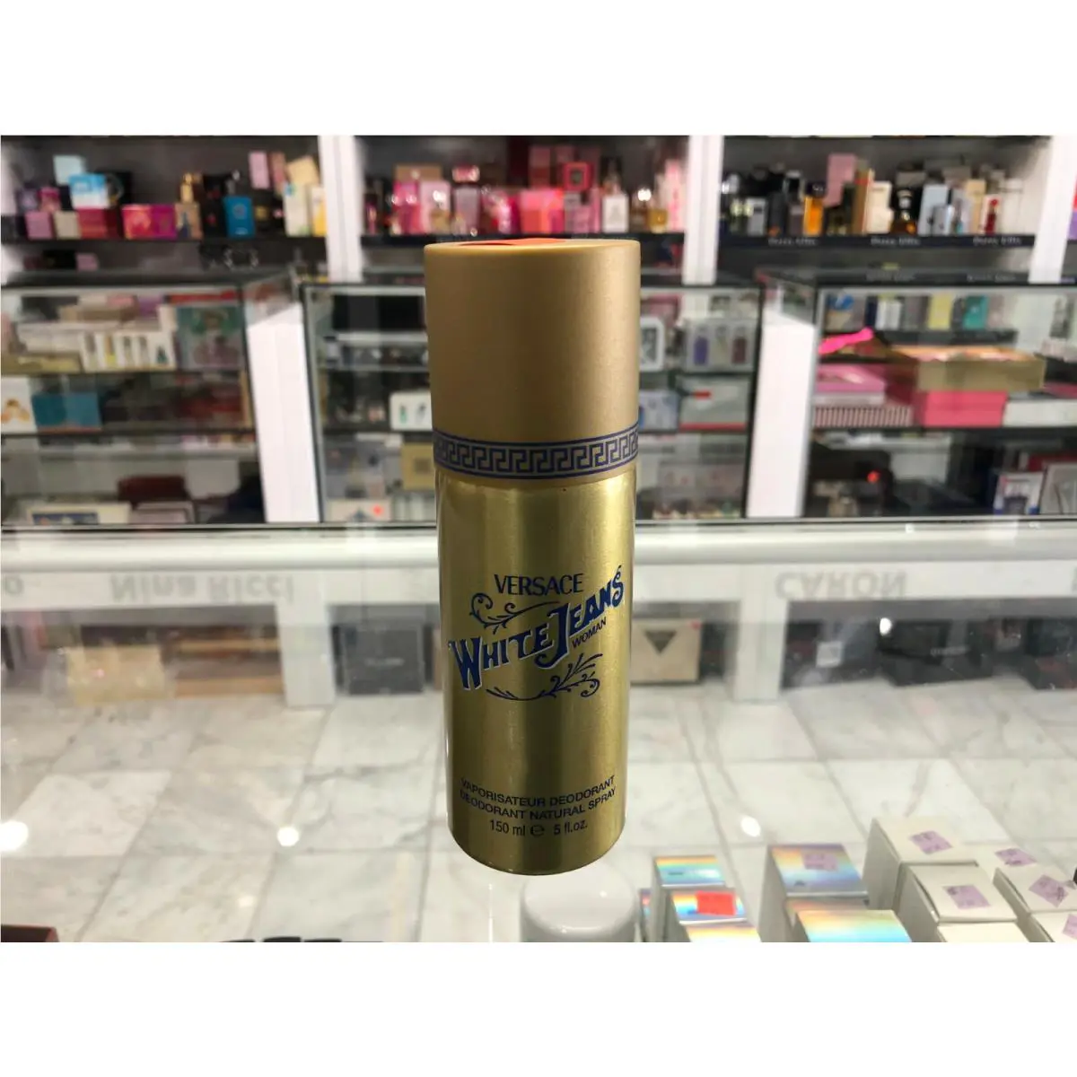 Versace White Jean Deodorant Spray 150 ML NO Cap Can Dented