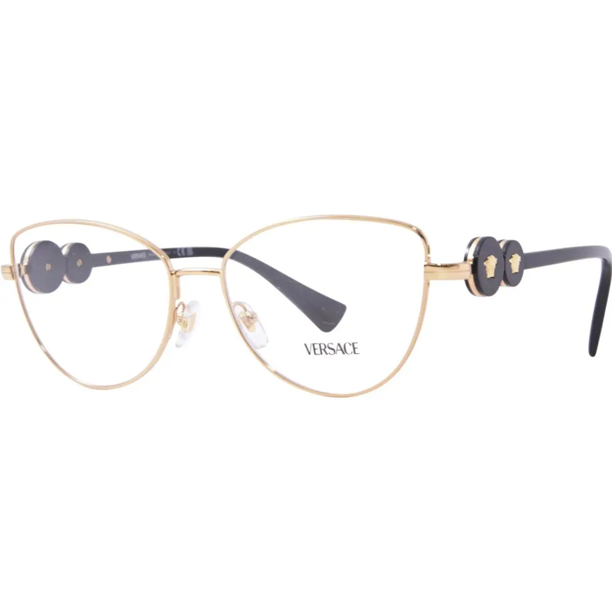 Versace VE1284 1002 Eyeglasses Women`s Gold Full Rim Cat Eye 55-mm
