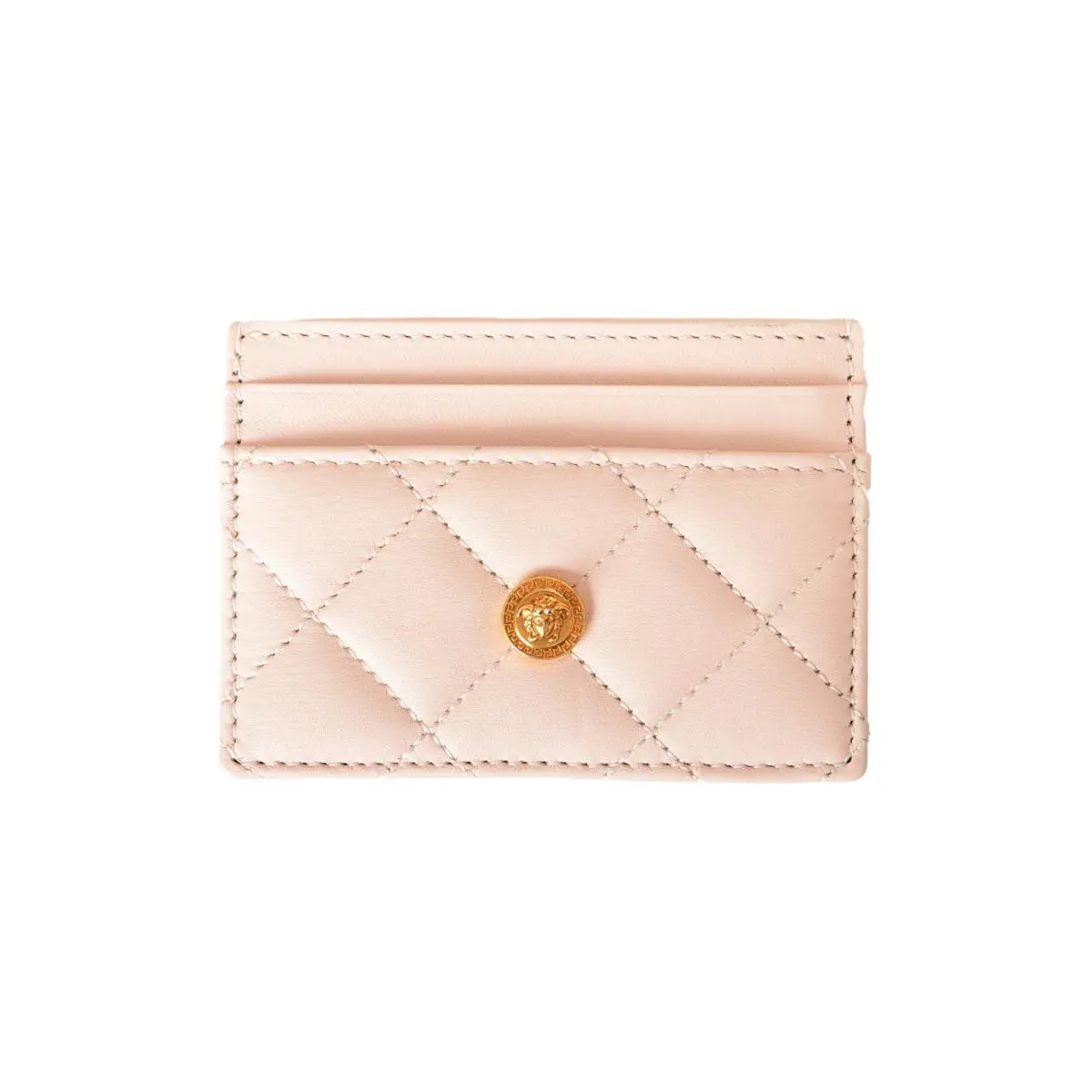 Pink Quilted Leather Card Case by Versace
