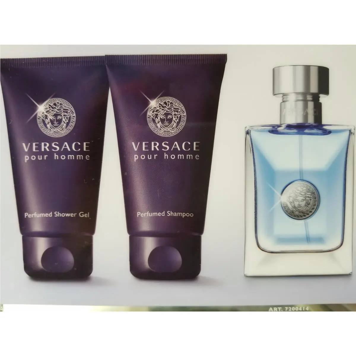 Versace Pour Homme by Gianni Versace 3 Pc Edt Gift Set For Men Gel Shampoo Edt