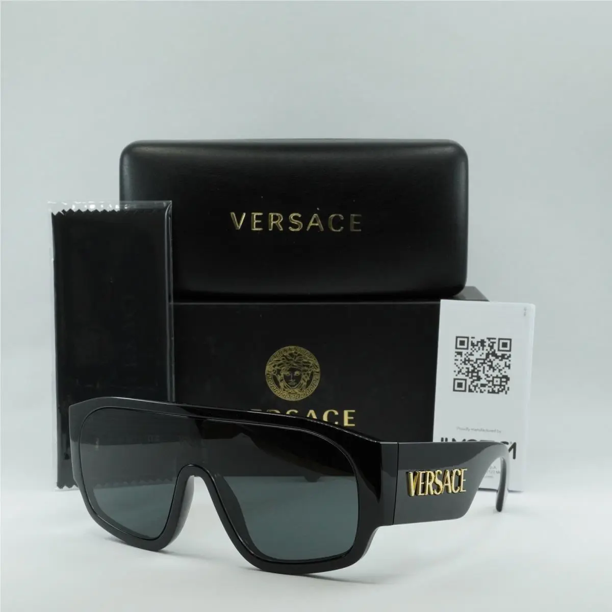 Versace Women Sunglasses Black Dark Grey Pilot VE4439 GB1/87
