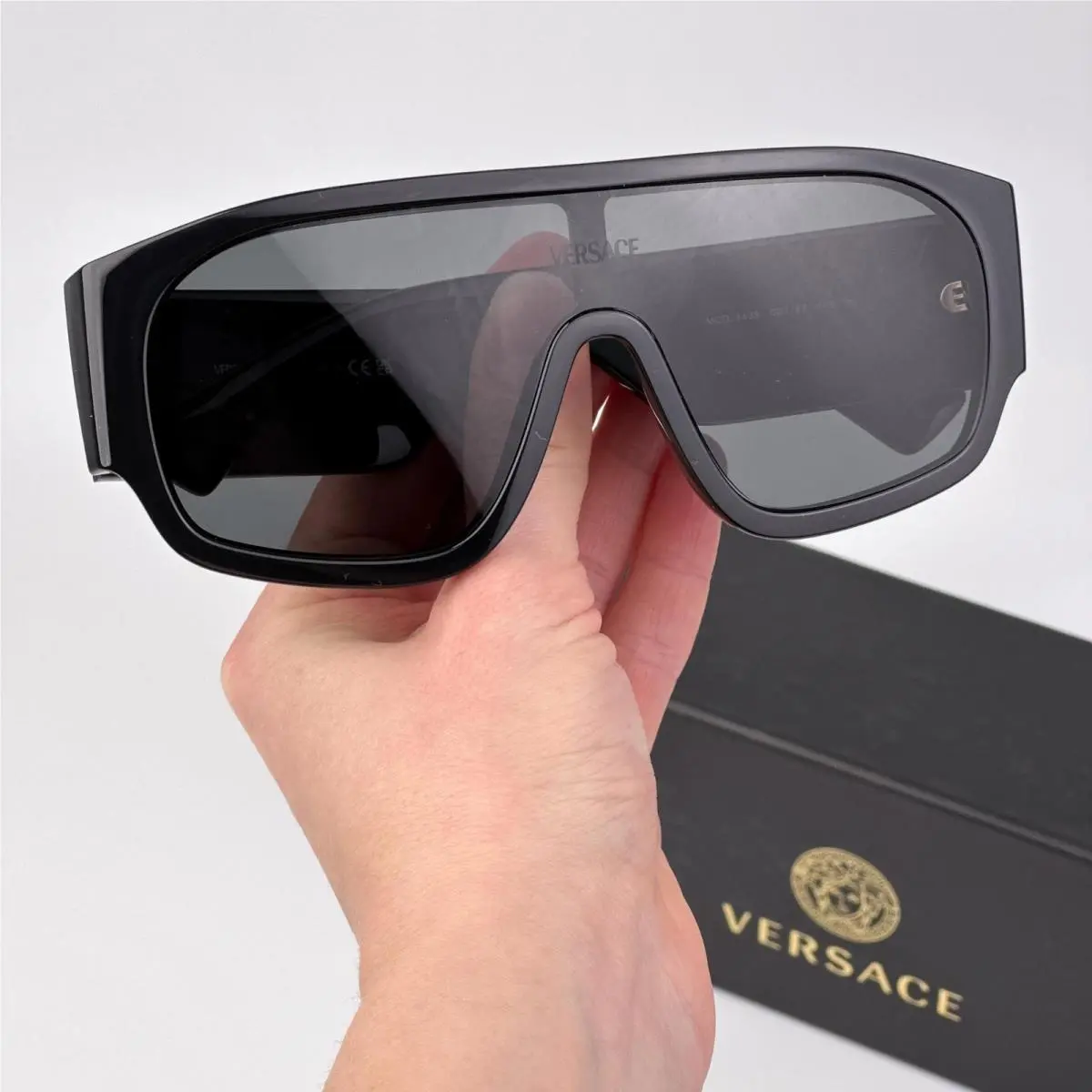 Men Sunglasses Black Dark Grey Pilot VE4439 GB1/87 by Versace