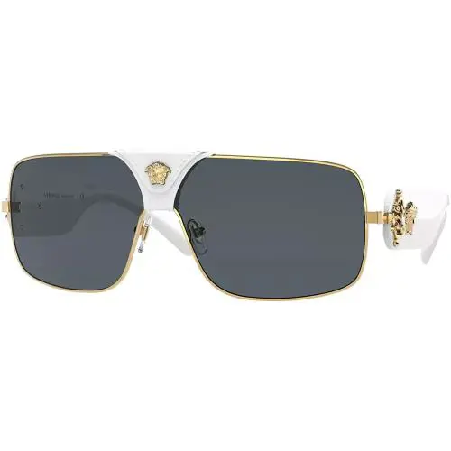 Versace Sunglasses VE2207Q 134187 38mm Gold/white / Grey Lens