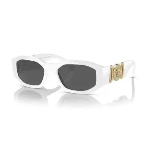 Versace VE 4361 401/87 White Plastic Geometric Sunglasses Grey Lens