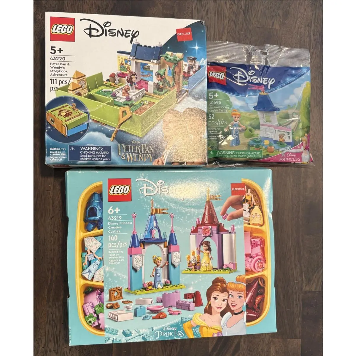 Lego Disney 43220 43219 30695 Featuring Peter Pan Wendy Cinderella Belle