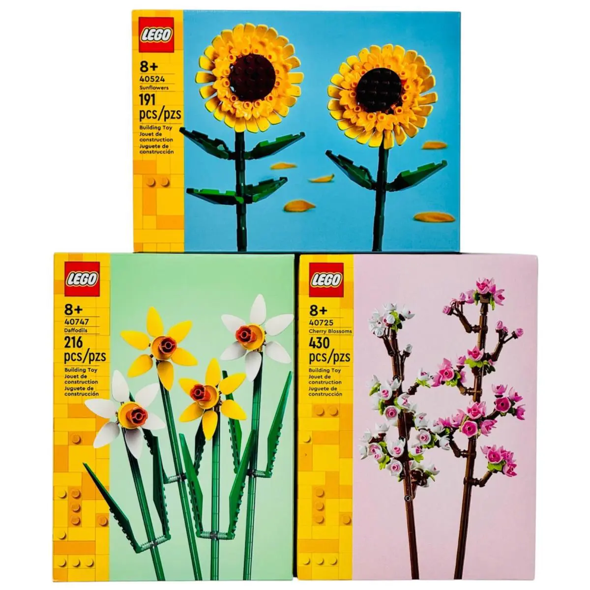 Lego Flower 3-Pack: Sunflowers Daffodils Cherry Blossoms