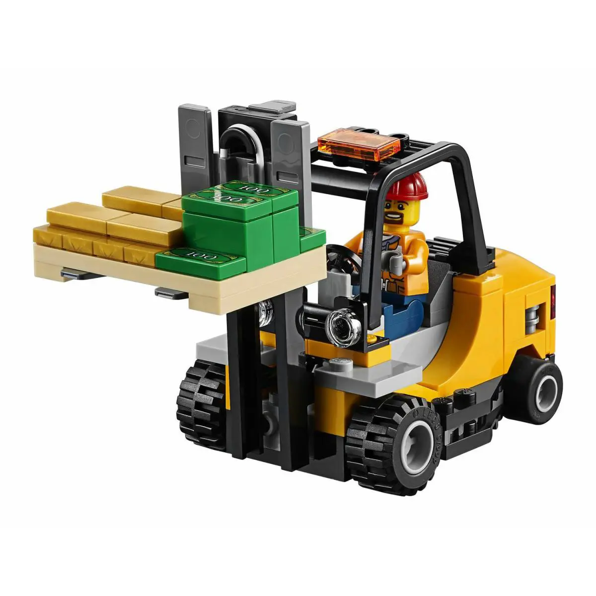 Lego Forklift From Lego City Cargo Train 60198 Building Kit Minifigure