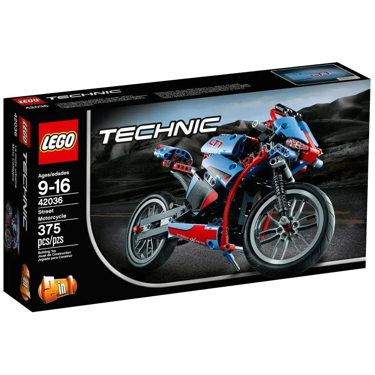 Lego Street Motorcycle 42036 Technic Minifigure Building Set