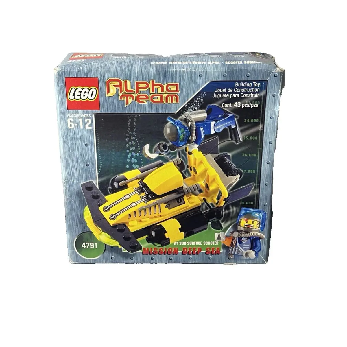 Lego Alpha Team 4791 Mission Deep Sea AT Sub-surface Scooter 1 Minifig. 43 Pcs