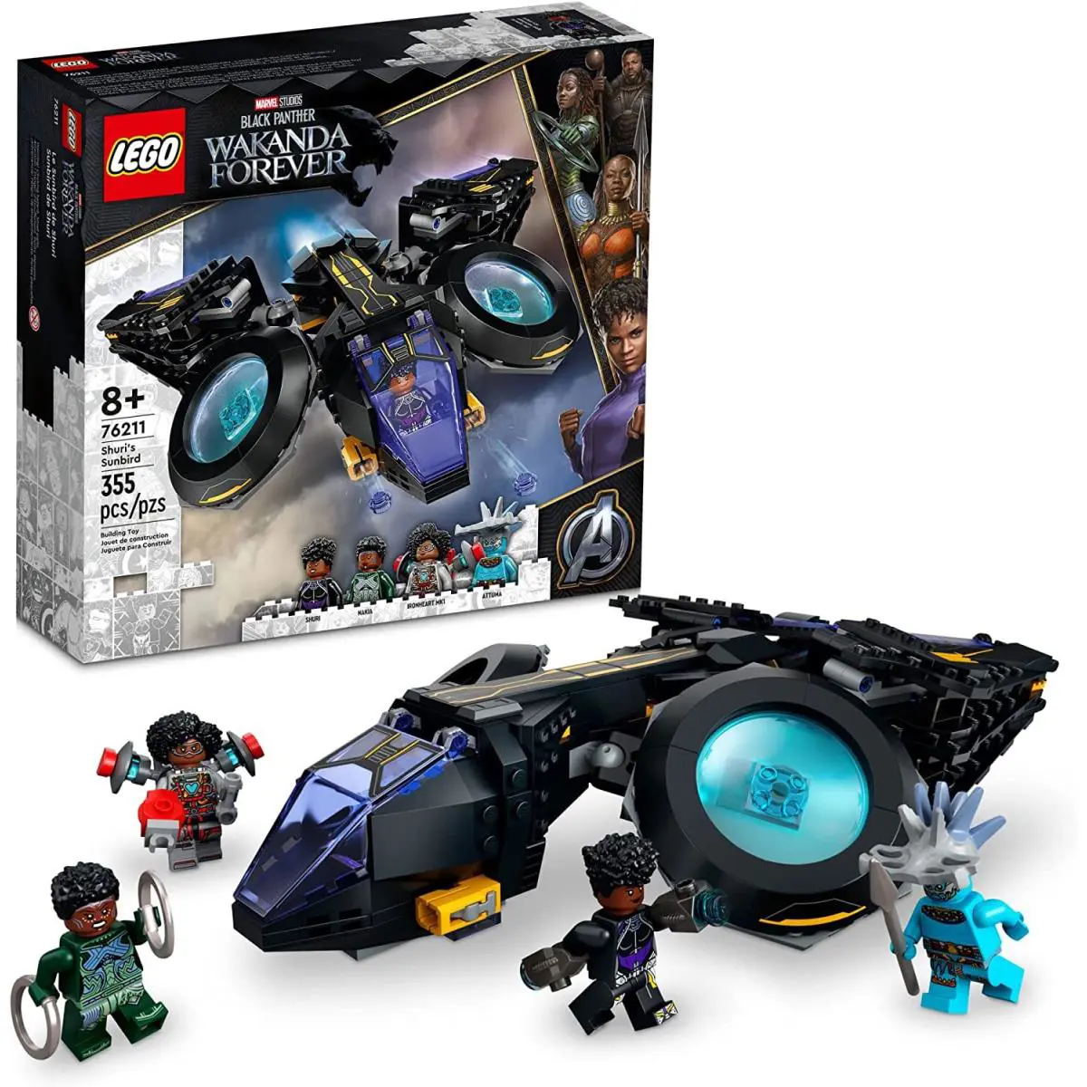 Lego Marvel Black Panther Wakanda Forever Shuri`s Sunbird 76211 Building Toy Set