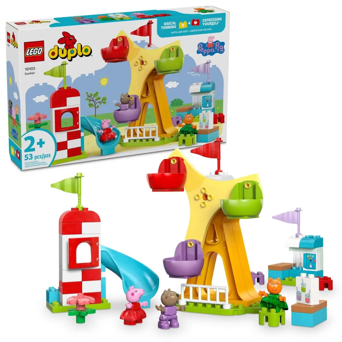 Lego Duplo Peppa Pig Funfair Toddler Toy 10453 Sensory Play Set Featuring Gift