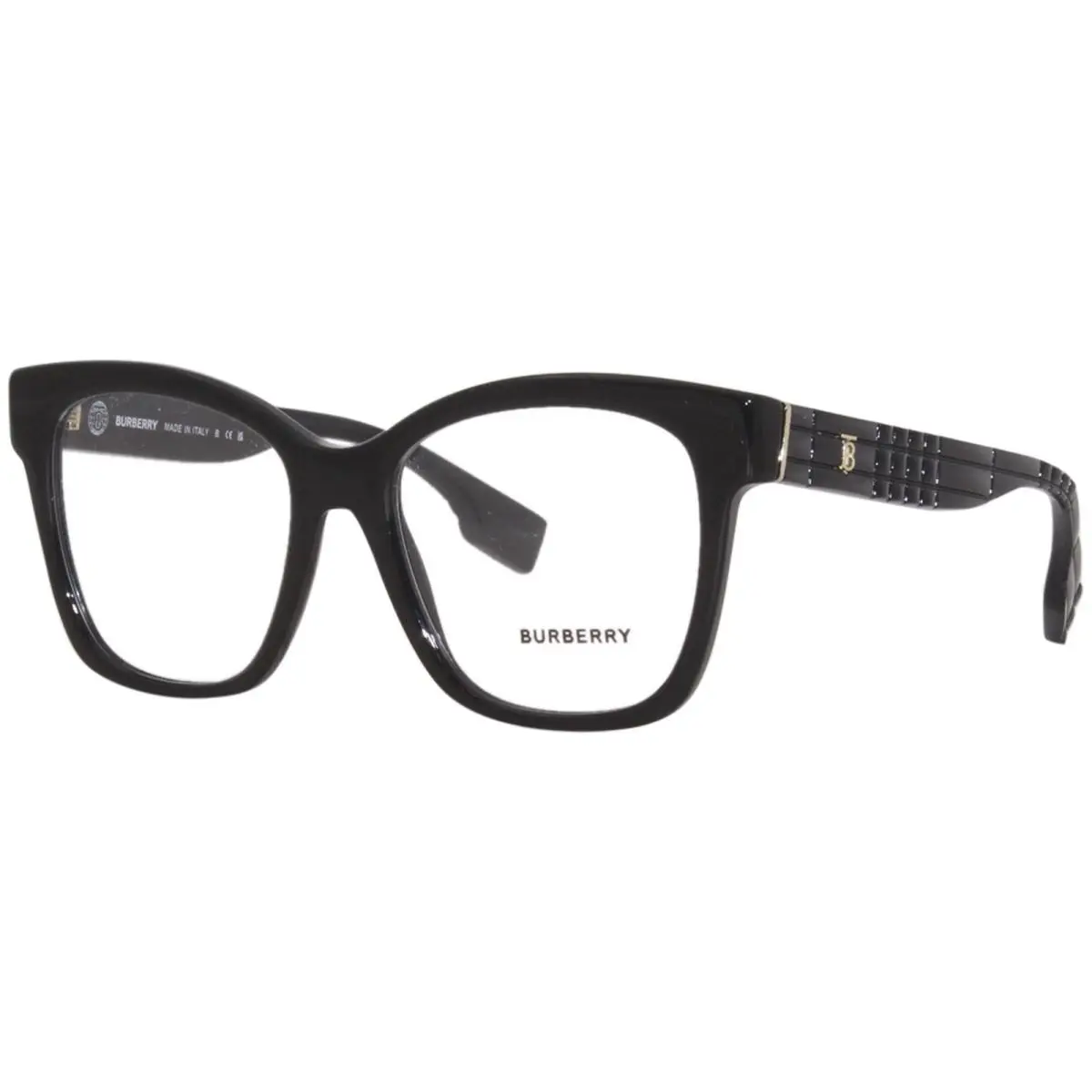 Burberry Sylvie BE2363 3001 Eyeglasses Women`s Black Full Rim Square Shape 51mm