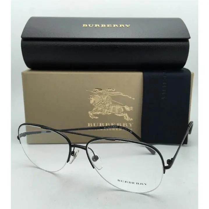 Burberry Eyeglasses B 1226 1007 55-15 Semi-rimless Matte Black Aviator Frame