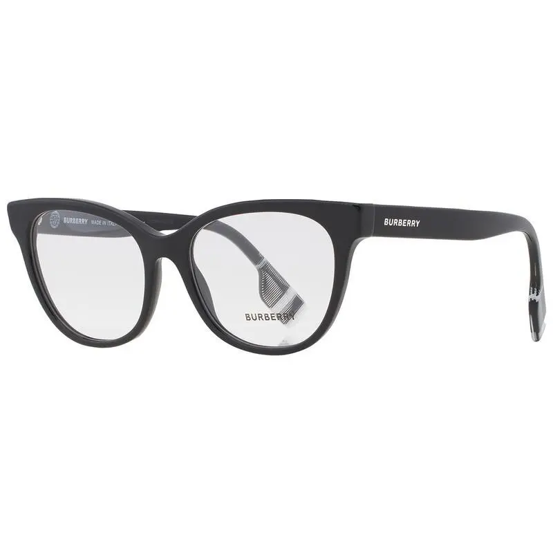 BE2375 3001 Evelyn Cat Eye Eyeglasses Black Frame Demo Lens 53mm by Burberry