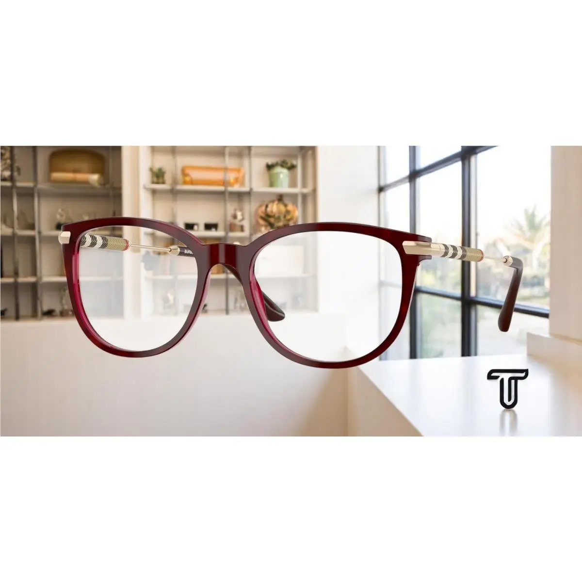 Burberry BE2255Q 3657 Top Havana On Bordeaux Demo Lens 51 mm Women`s Eyeglasses