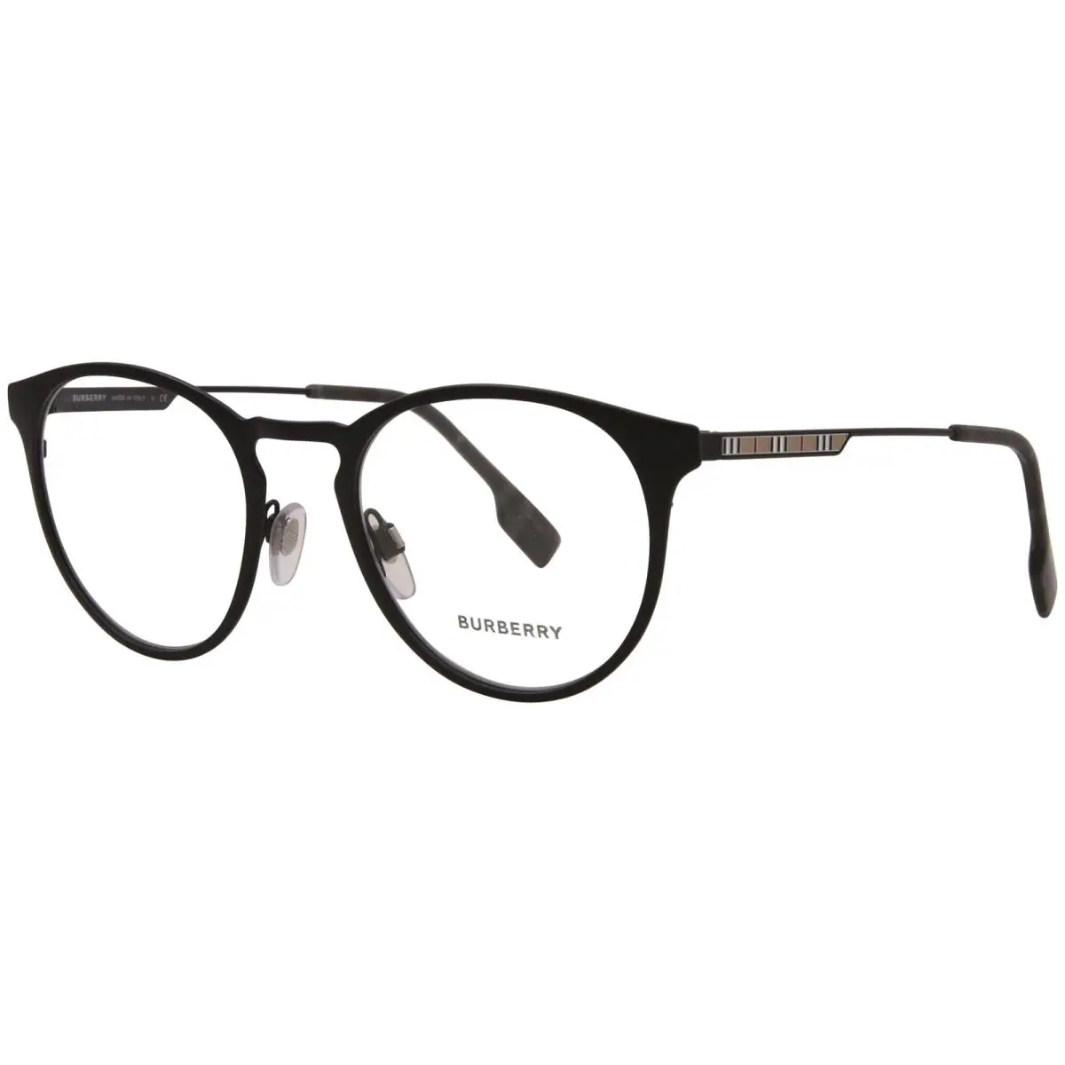 Burberry York BE1360 1001 Eyeglasses Men`s Matte Black Full Rim Round Shape 51mm