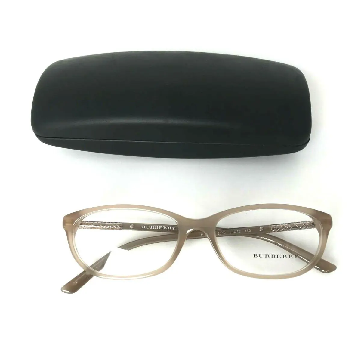 100 % Burberry B 2103 3012 Light Brown Cream Transparen Italy 53m