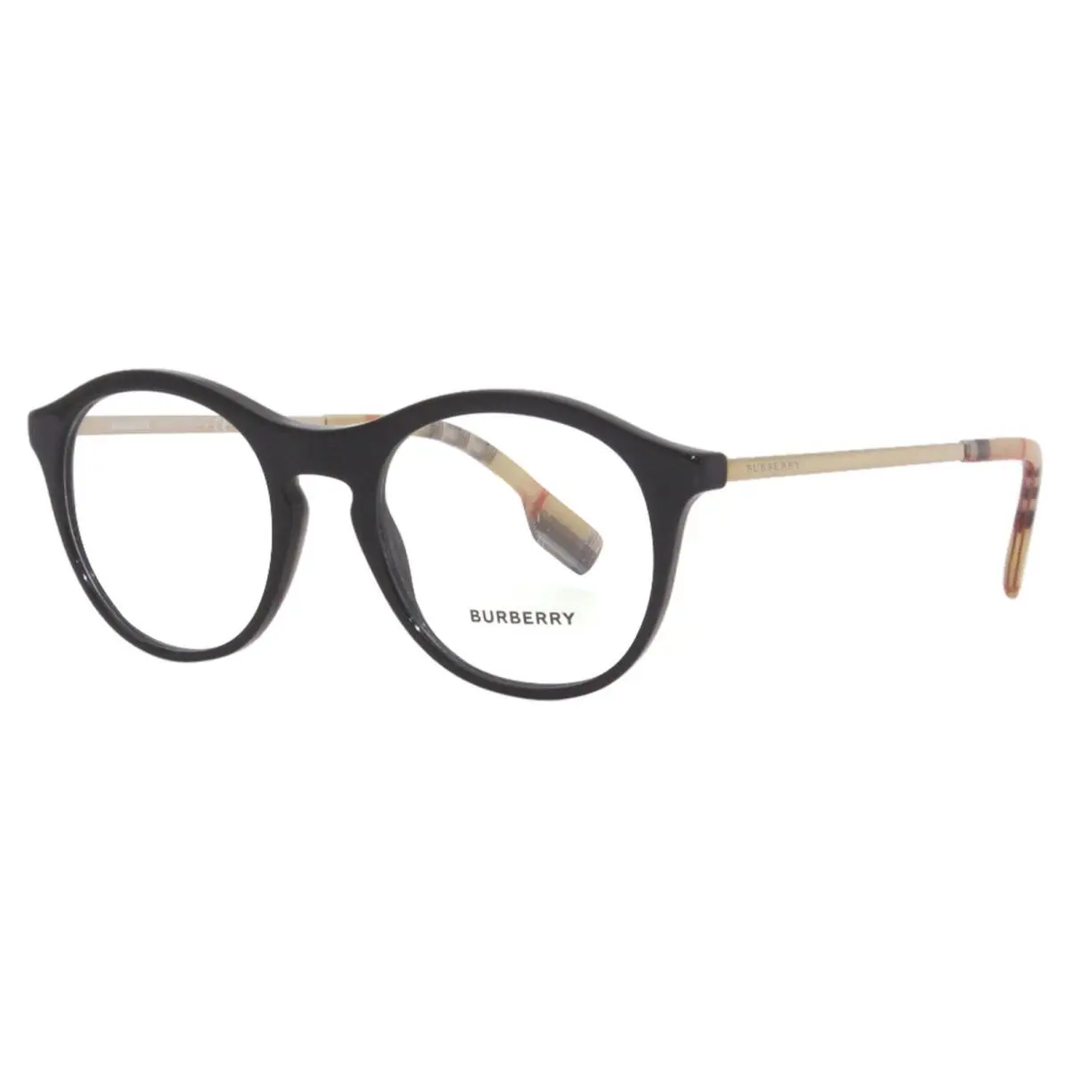 Burberry BE2287 3001 Round Eyeglasses Black Optical Frame 48mm Lens