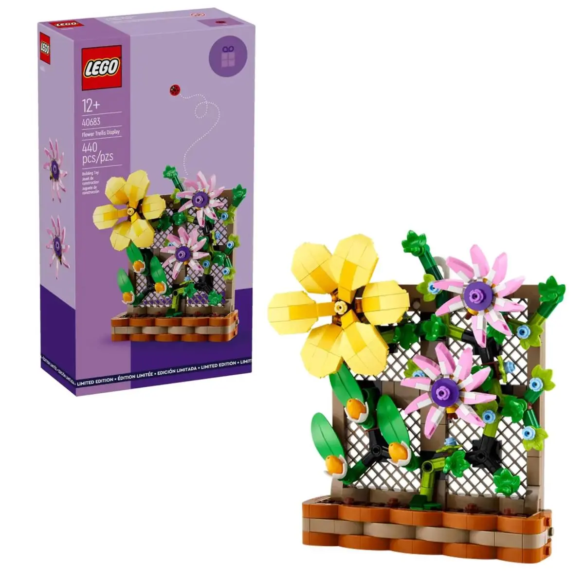 Lego Flower Trellis Display 40683 - Spring Floral Home Decor Set with Vibrant Bl