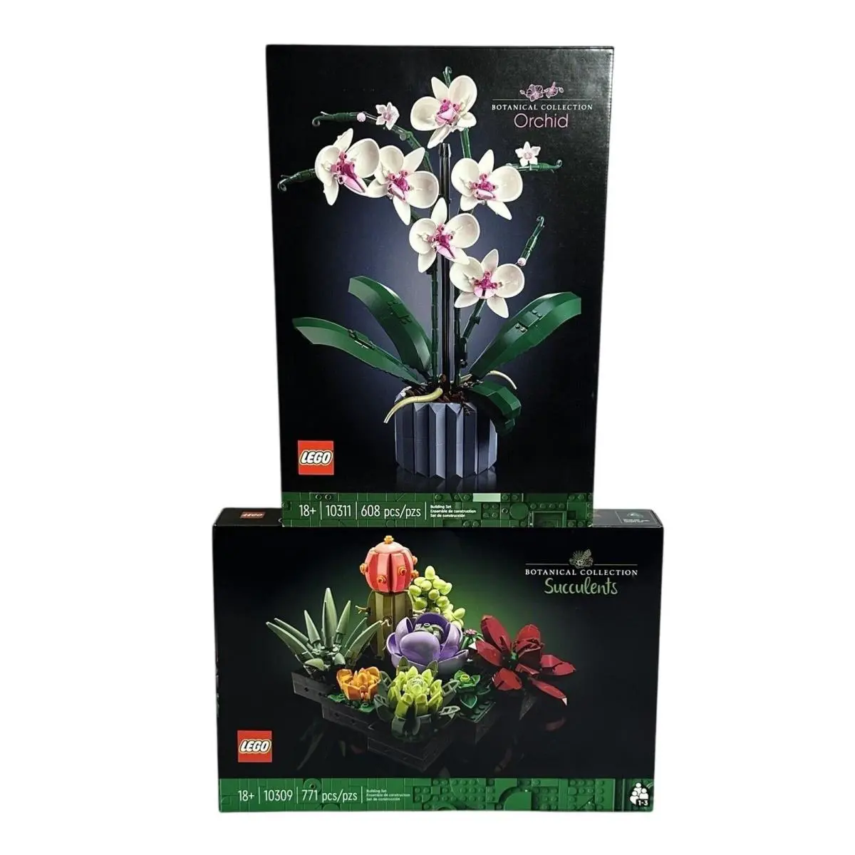 Lego Botancial Collection Succulents 10309 and Orchid 10311 Sets
