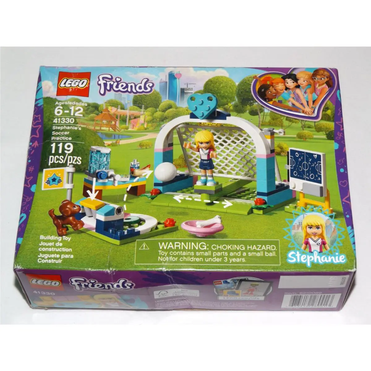 Lego 41330 Friends Stephanie`s Soccer Practice Creased Box Goal Dash Puppy