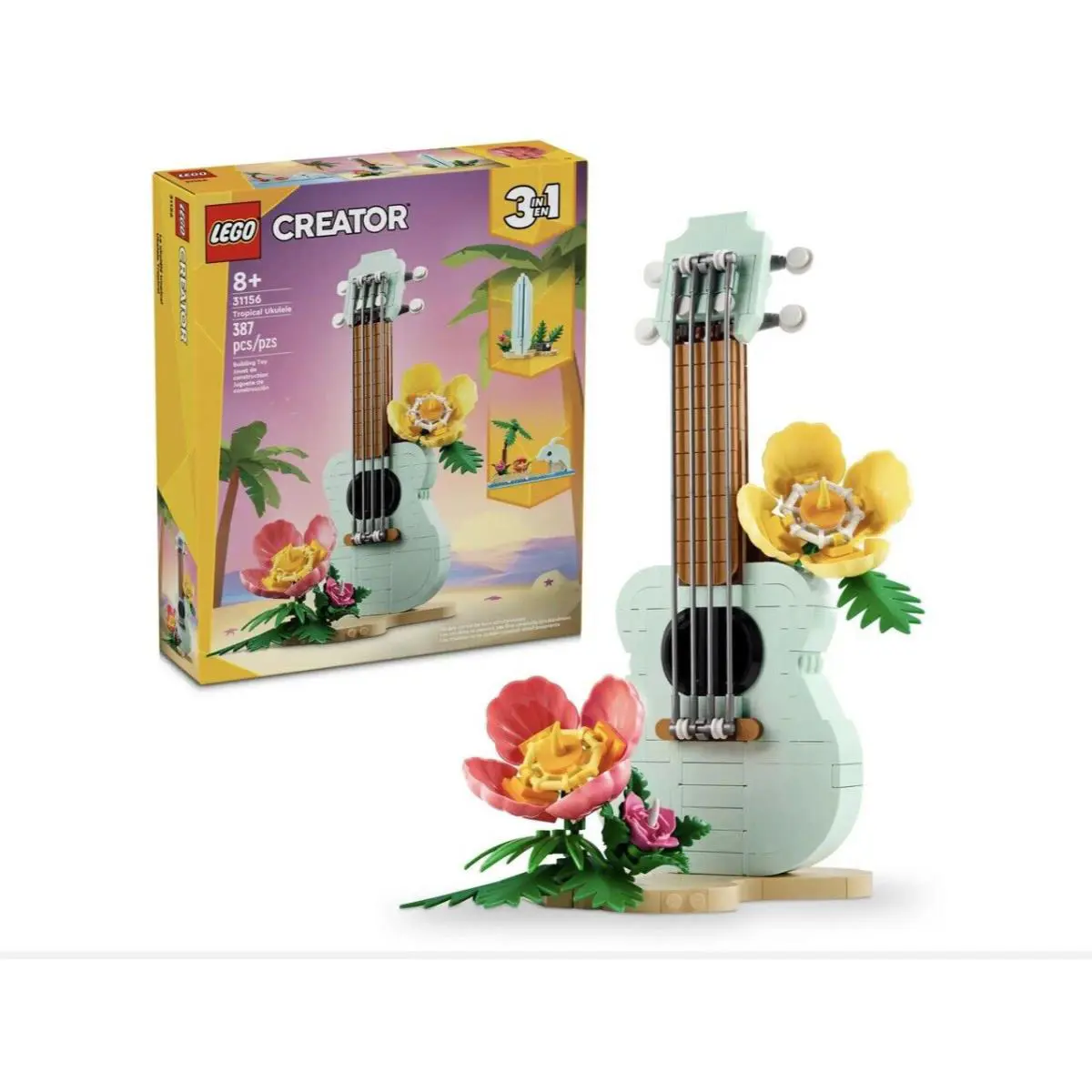 Lego 31156 Creator 3 in 1 Tropical Ukulele / Dolphin 387 Pcs Ages 8+