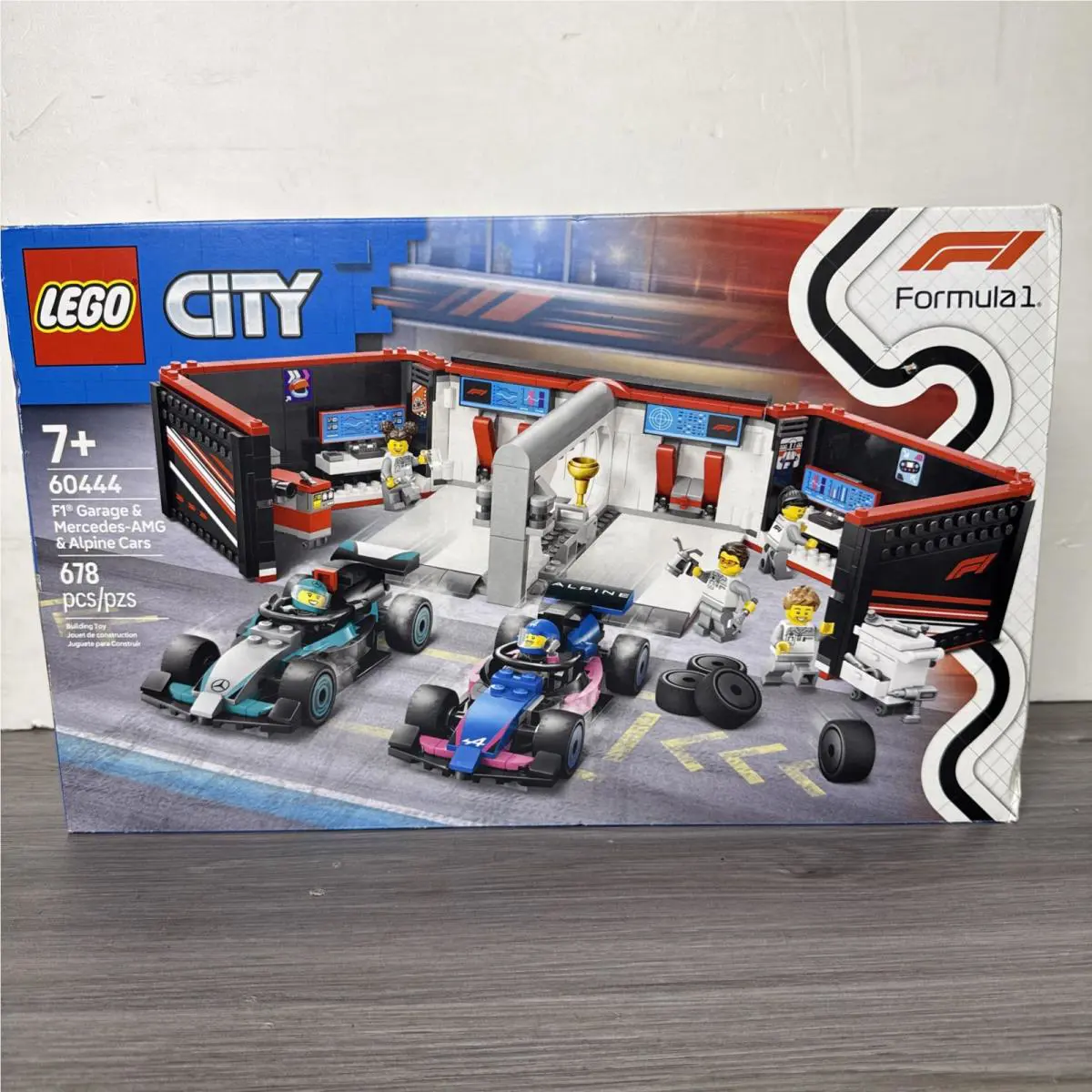 Lego® City 60444 F1 Garage Set 3 Cars Mercedes Amg Alpine Ages 7+ Race Building