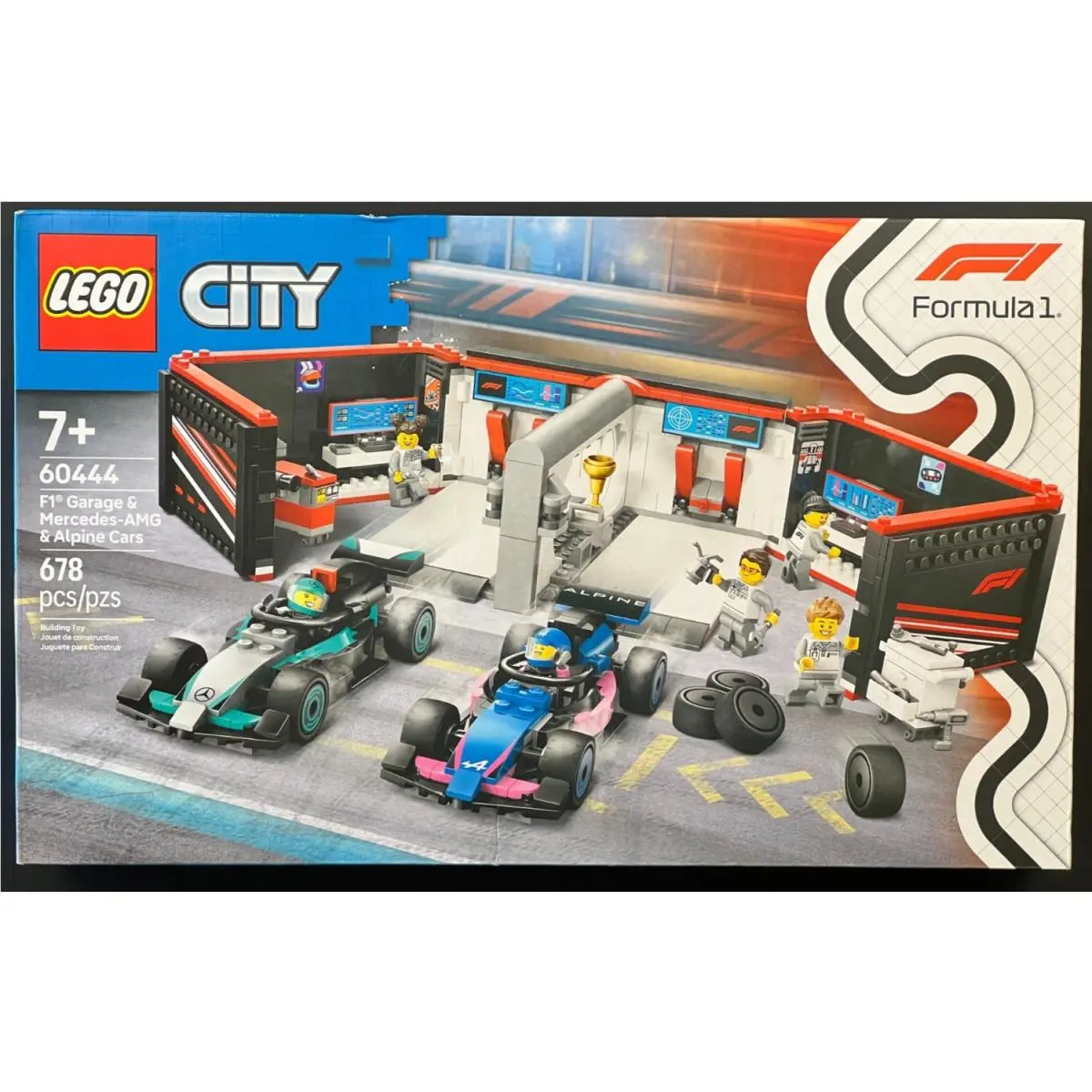 Lego City F1 Garage Mercedes-amg Alpine Cars - 60444 - 678 Pcs