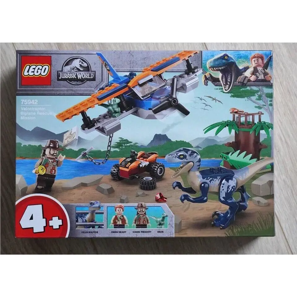 Lego Jurassic World Velociraptor Biplane Rescue Mission 75942 Kit 101 Pcs