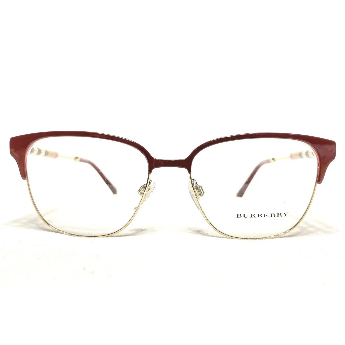 Burberry B1313Q 1238 Womens Red Gold Square Eyeglasses Frames 53/16 140
