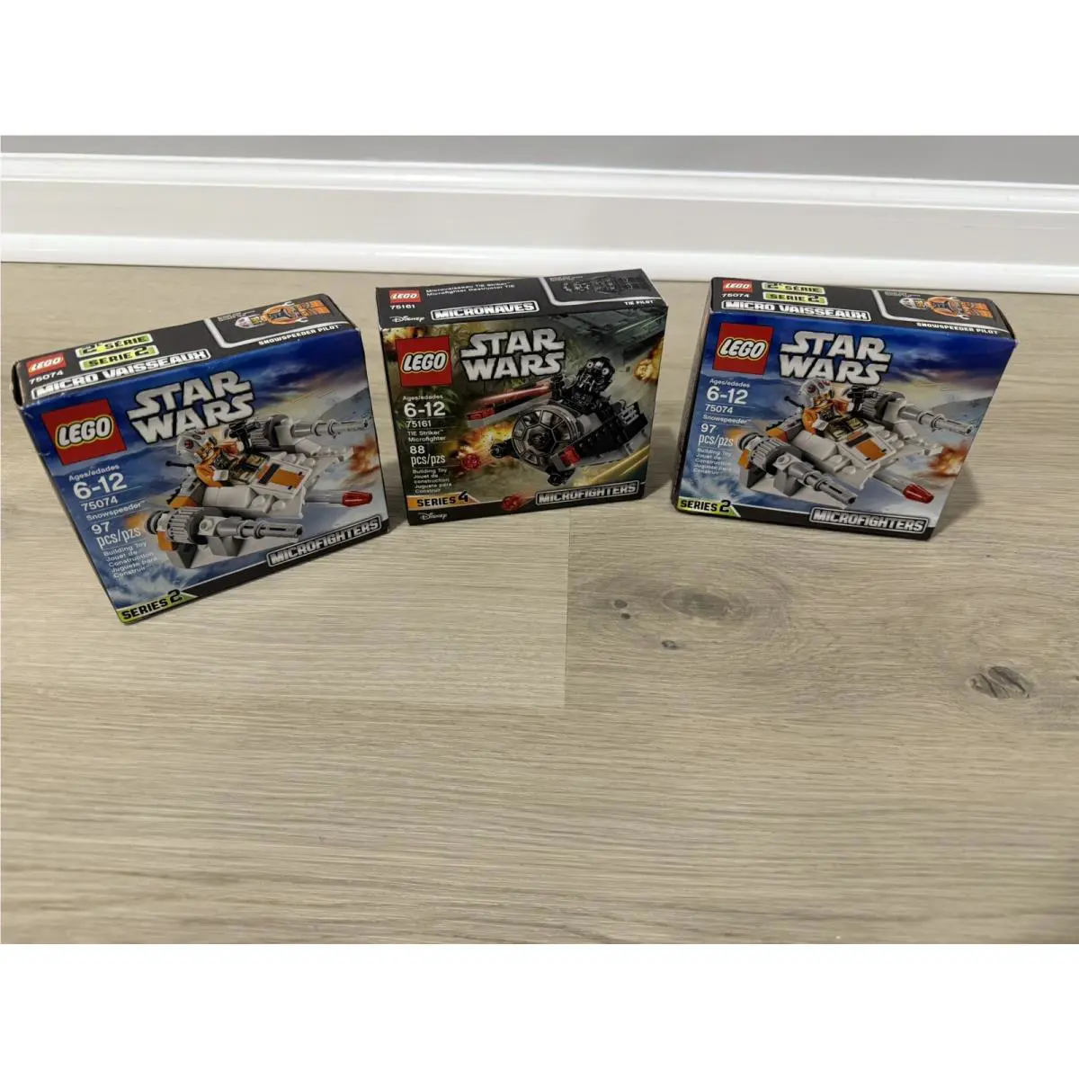 Lego Star Wars: Snowspeeder Microfighter 75074 Tie Striker 75161 —3 Set—new
