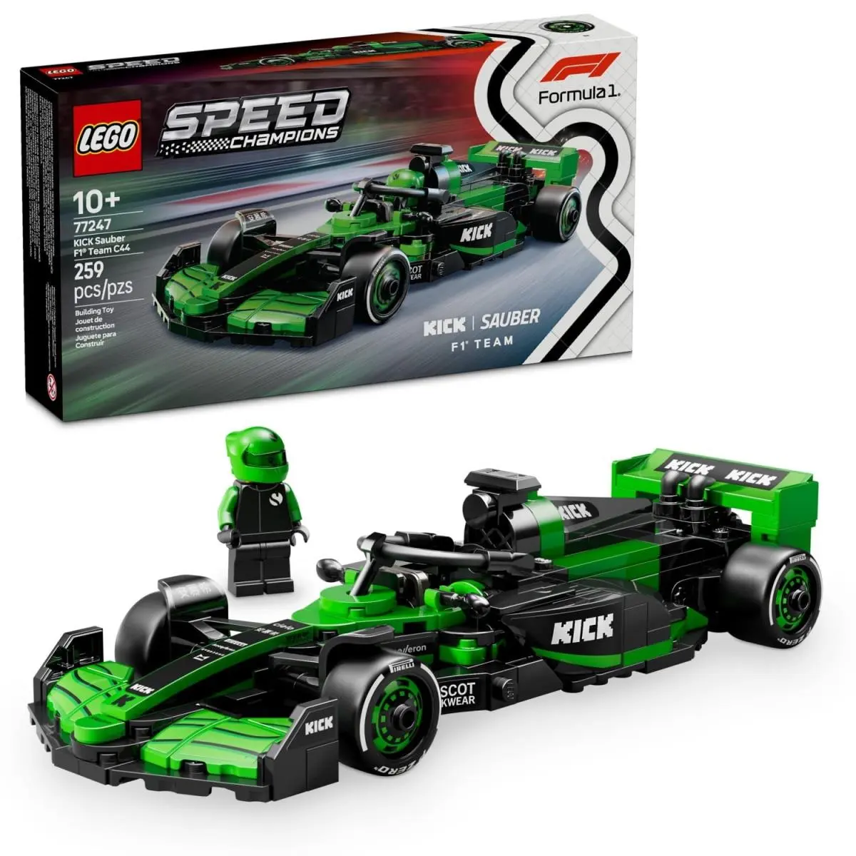 Lego Speed Champions Kick Sauber F1 Team C44 Race Car 77247 Set