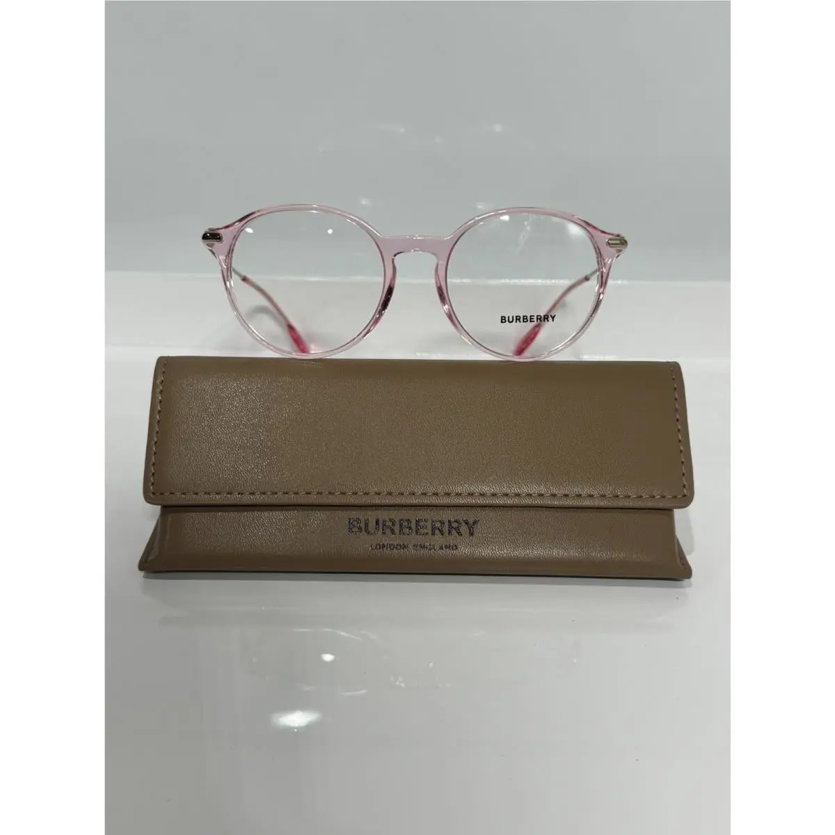 Burberry 2365 4024 Crystal Pink Round Acetate Eyeglasses 51mm
