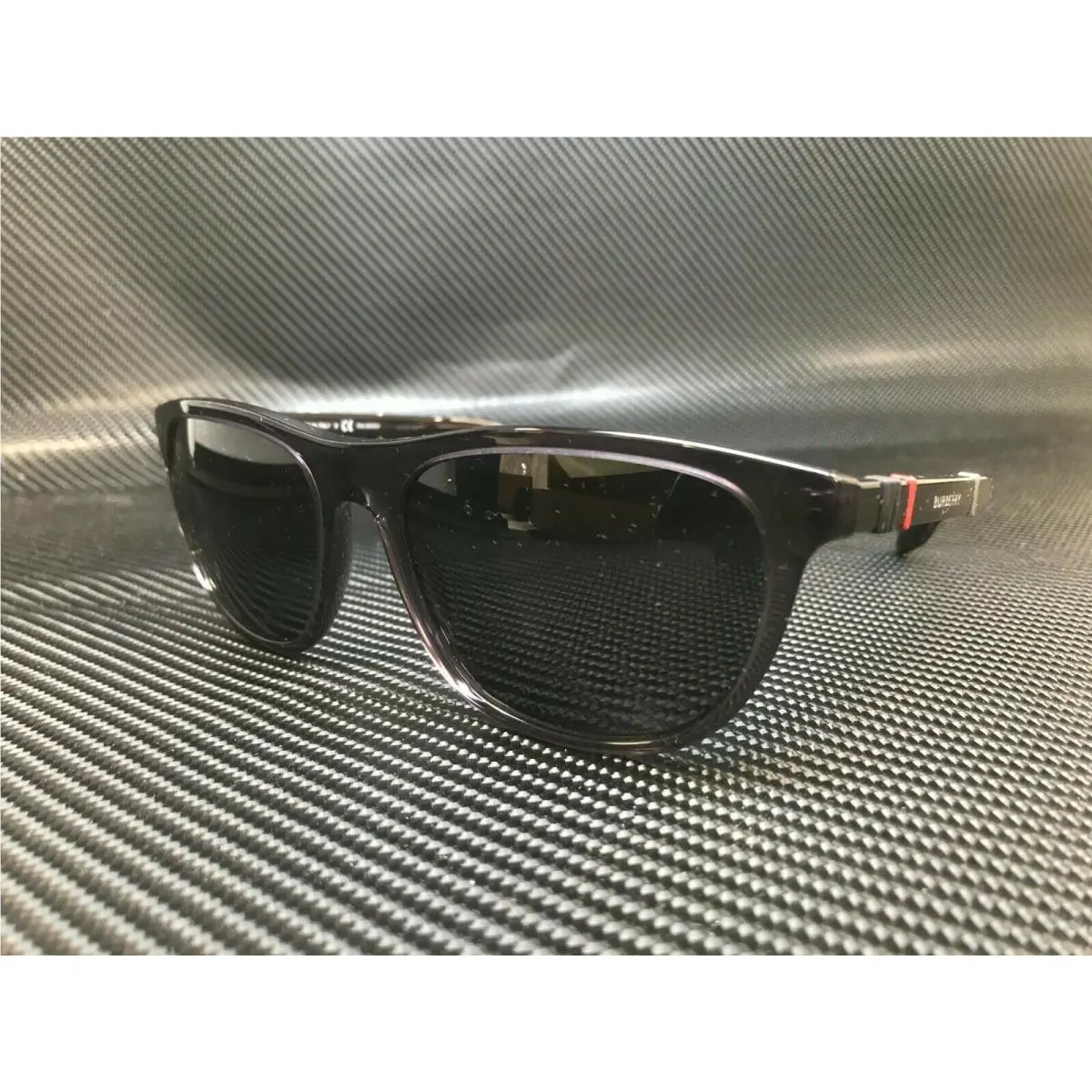 Burberry BE4319 354481 Transparent Grey Rectangle Men`s Polarized Sunglasses 58