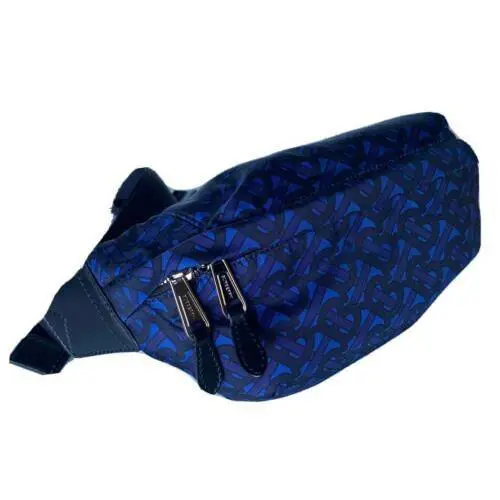 000 Burberry Bum Bag /fanny Bag /fanny Monogram Print Sonny Blue 80482261