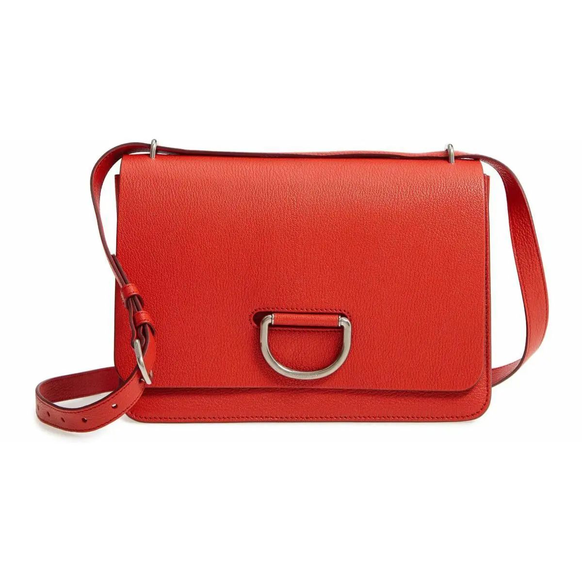 Burberry The D-ring Grained Leather Red Medium Bag