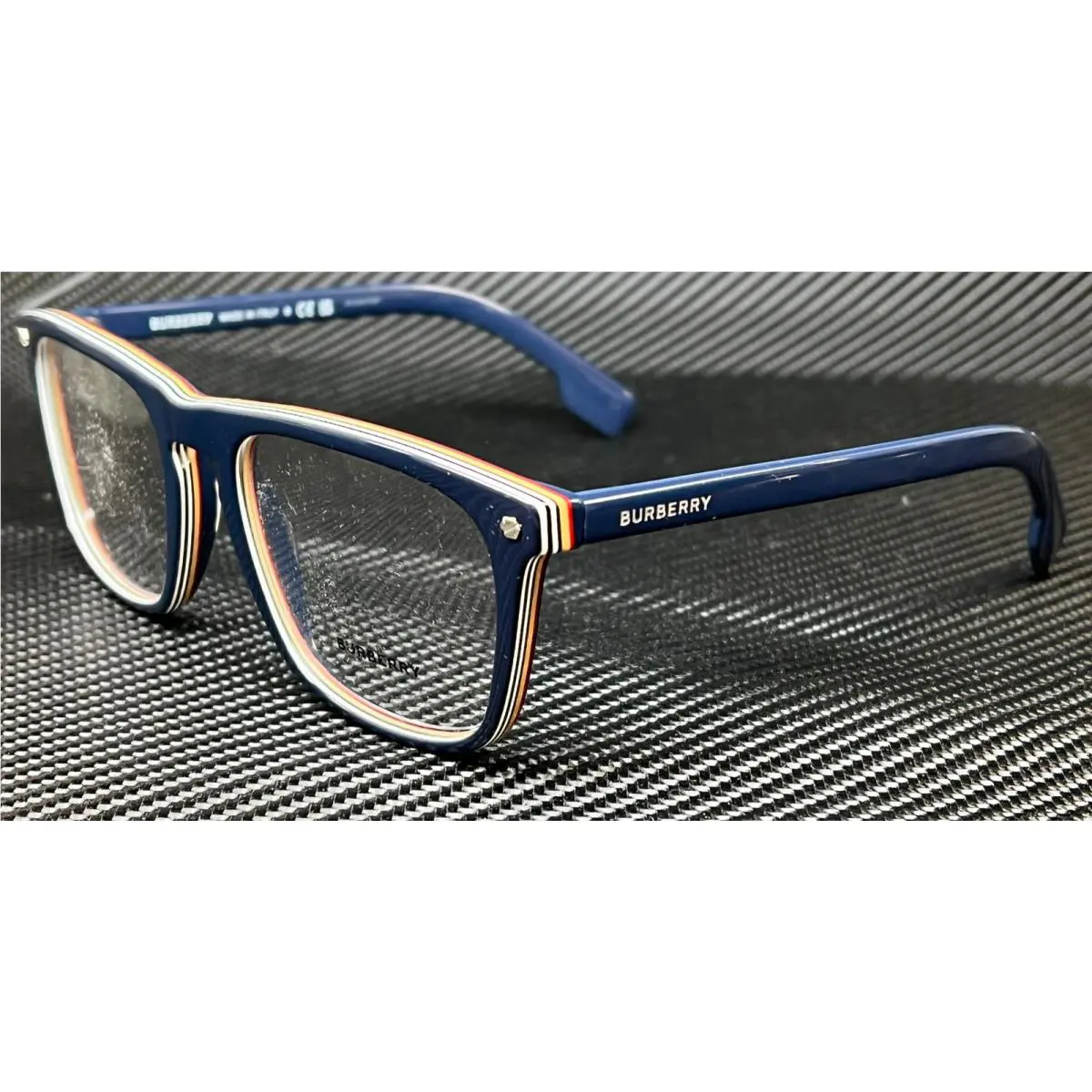 Burberry BE2340 3799 Blue Square Rectangle Men`s 56 mm Eyeglasses