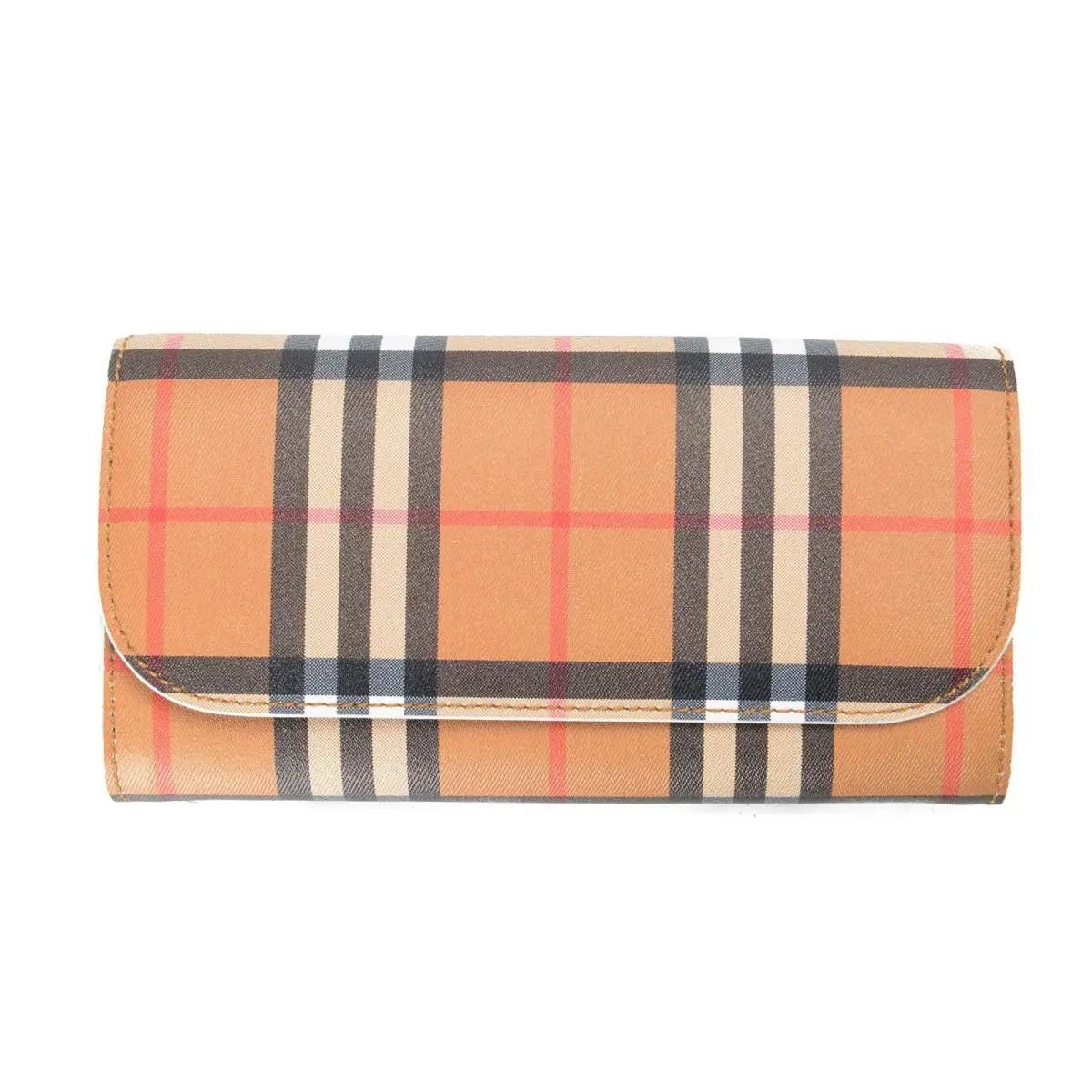 Burberry Women`s Halton Multi-color Checkered Leather Wallet