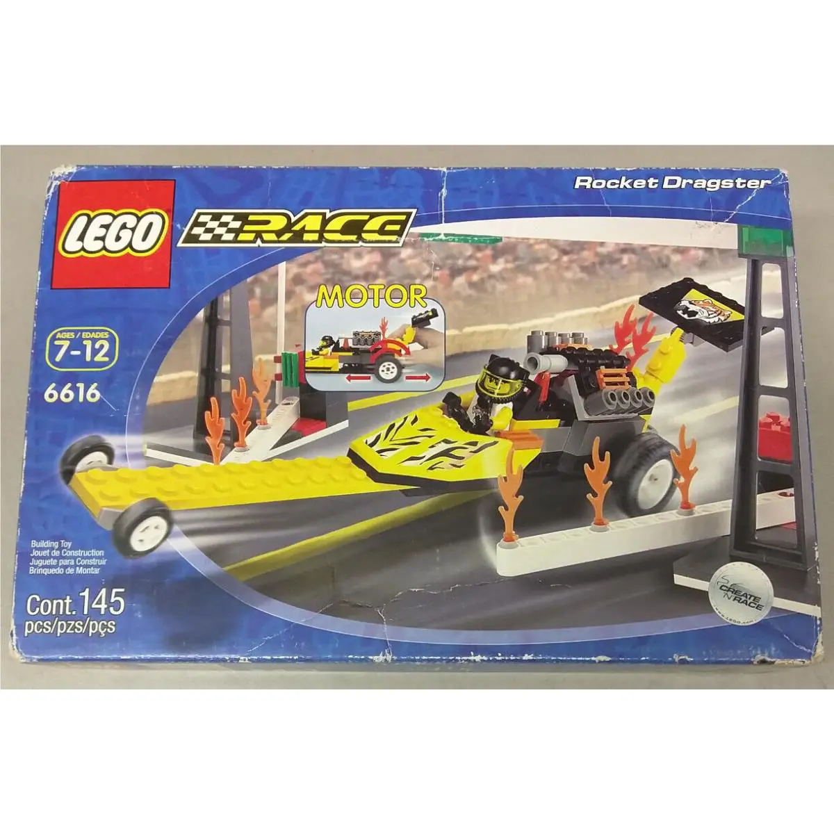 Lego Race 6616 Rocket Dragster Pull-back Motor Car Driver City Town