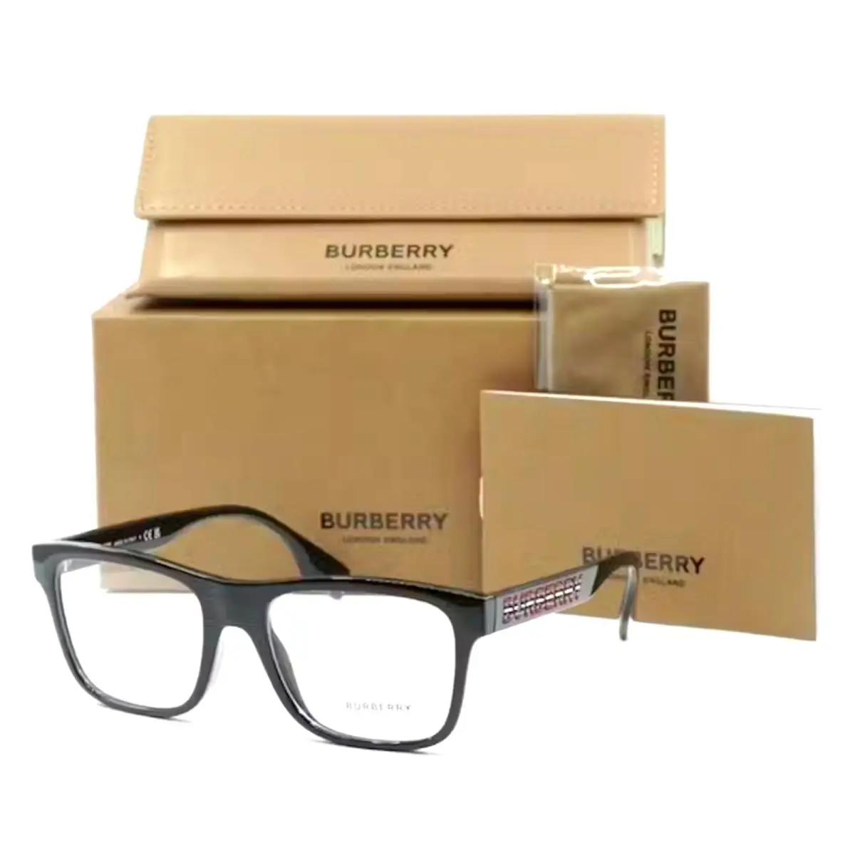 Burberry Carter Eyeglasses B 2353 3001 53-18 145 Black Rectangular Frames