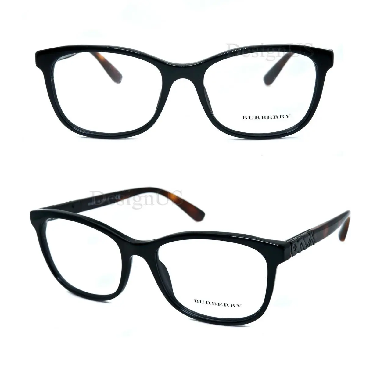 Burberry B 2242 3001 Black Havana Size 53/17/140 Eyeglasses Made in Italy