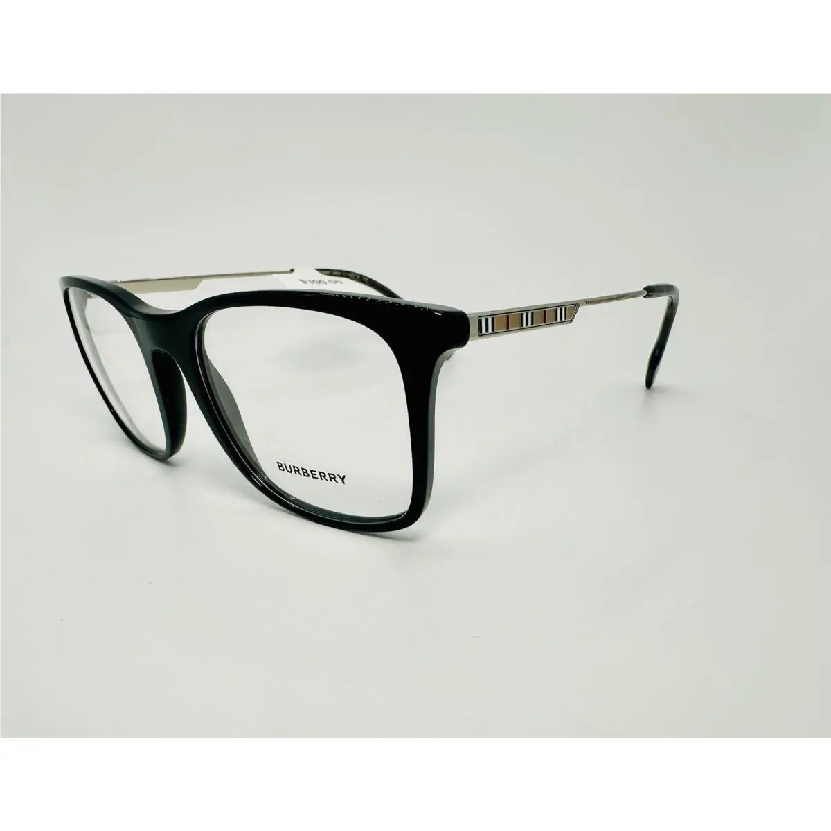 Burberry B 2343 3001 Eyeglasses Polished Black on Silver 53-20-145