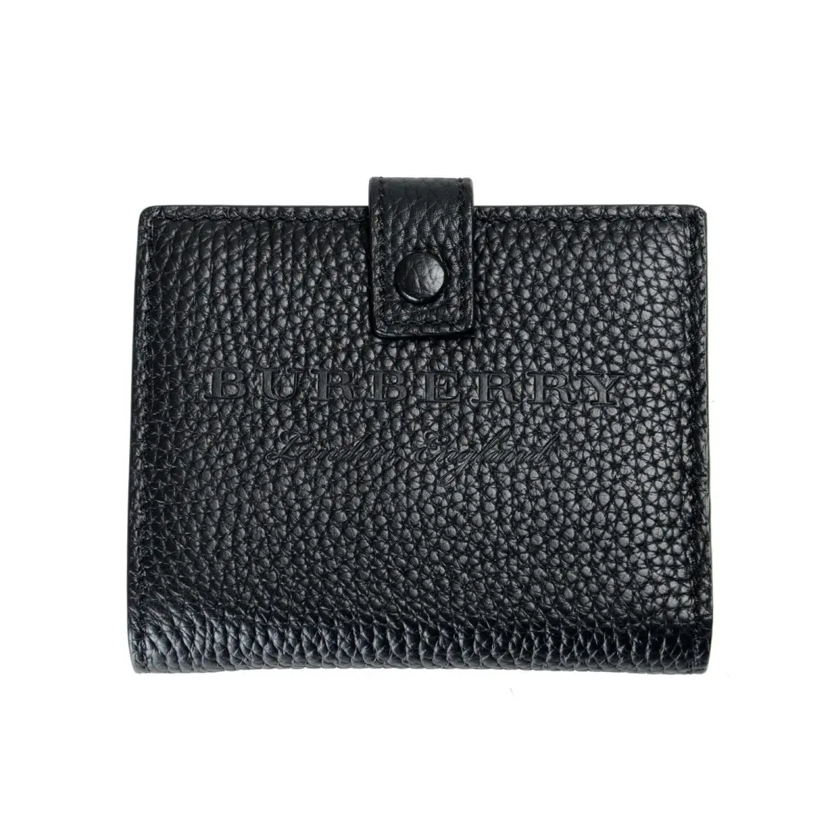 Burberry Unisex Black Perforated Leather Bifold Wallet